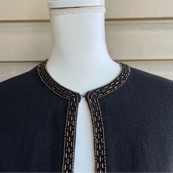 •SML Design• Black Cardigan Sweater with Beading - Size Medium - Picture 3 of 7